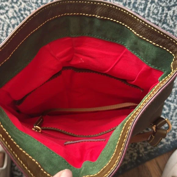 Dooney and Bourke brownish green hues shoulder/crossboy Florentine Leather Bag - Picture 13 of 17